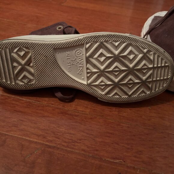 2 Tone Beige Corduroy Converse High Tops Sz 5 (Women's 7) - Picture 4 of 4